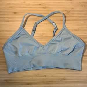 Lululemon ebb to street bra green teal blue